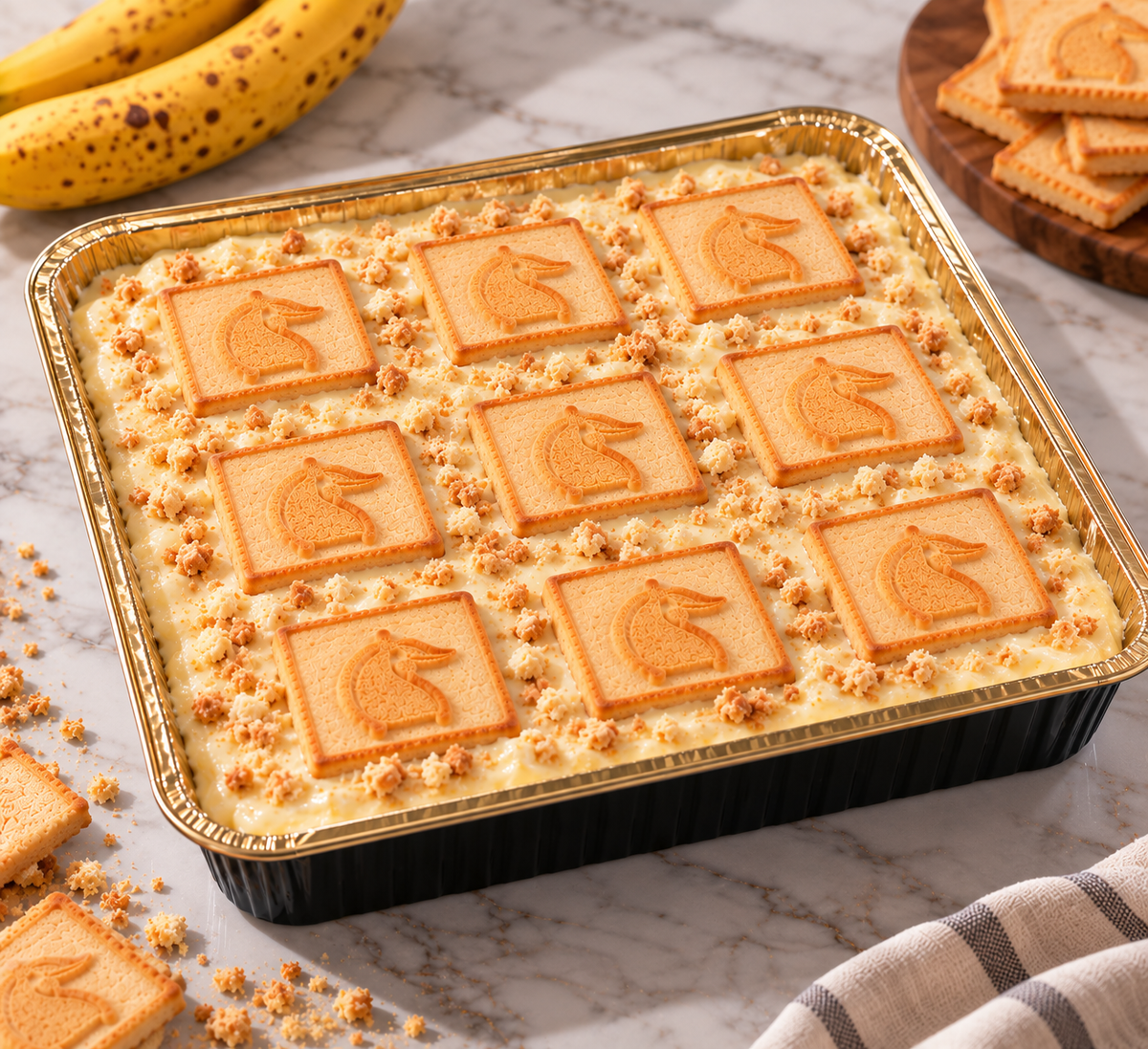 Banana Manna catering tray of banana pudding